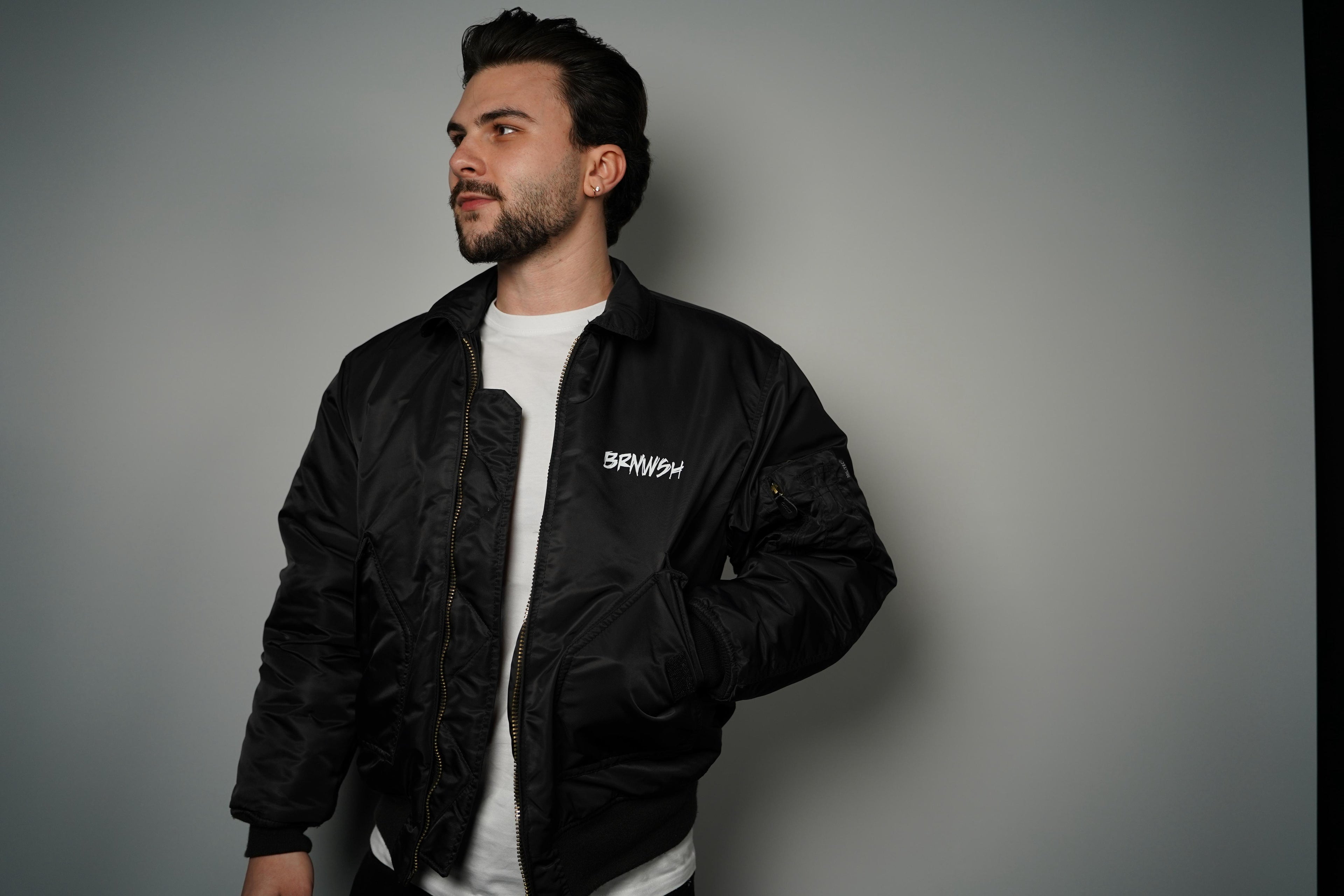 BRNWSH Bomberjacke Schwarz